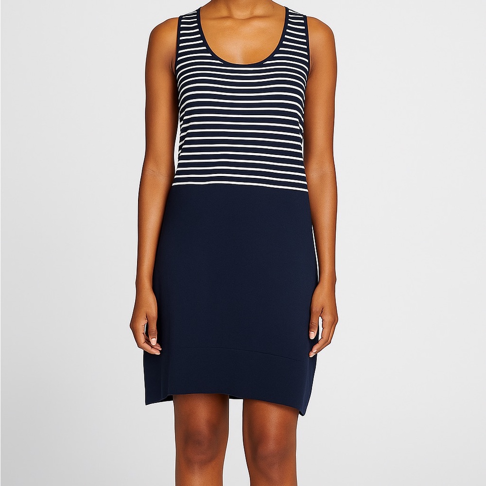 Akris Punto Women’s Dress Cotton Blend Graphic Stripes Designer Quiet Luxury